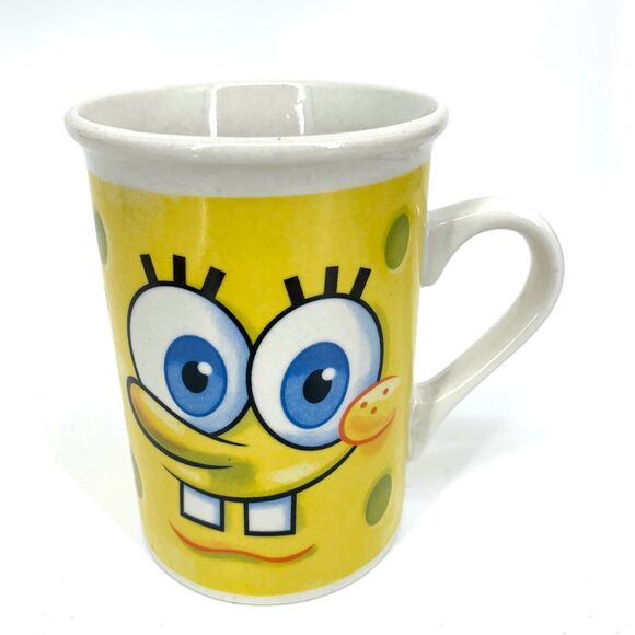 Spongebob Squarepants Coffee Cup 2011 Viacom Silly Faces Yellow Coffee Mug smile - Picture 2 of 5